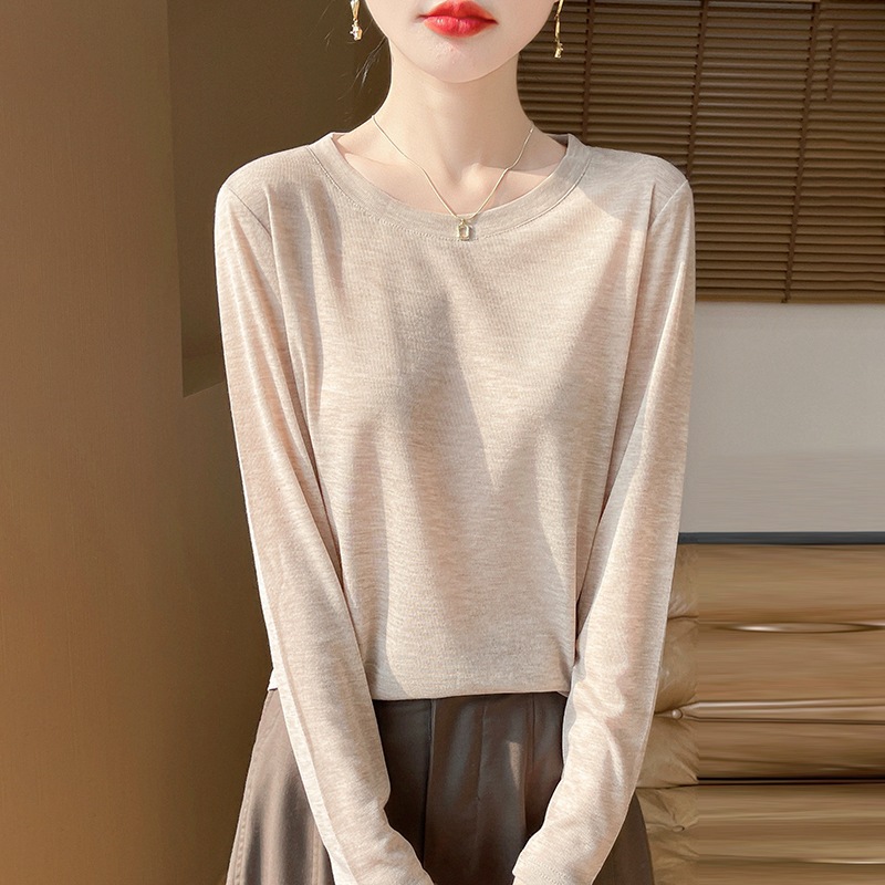 Spring summer knitted solid color thin base body-friendly…