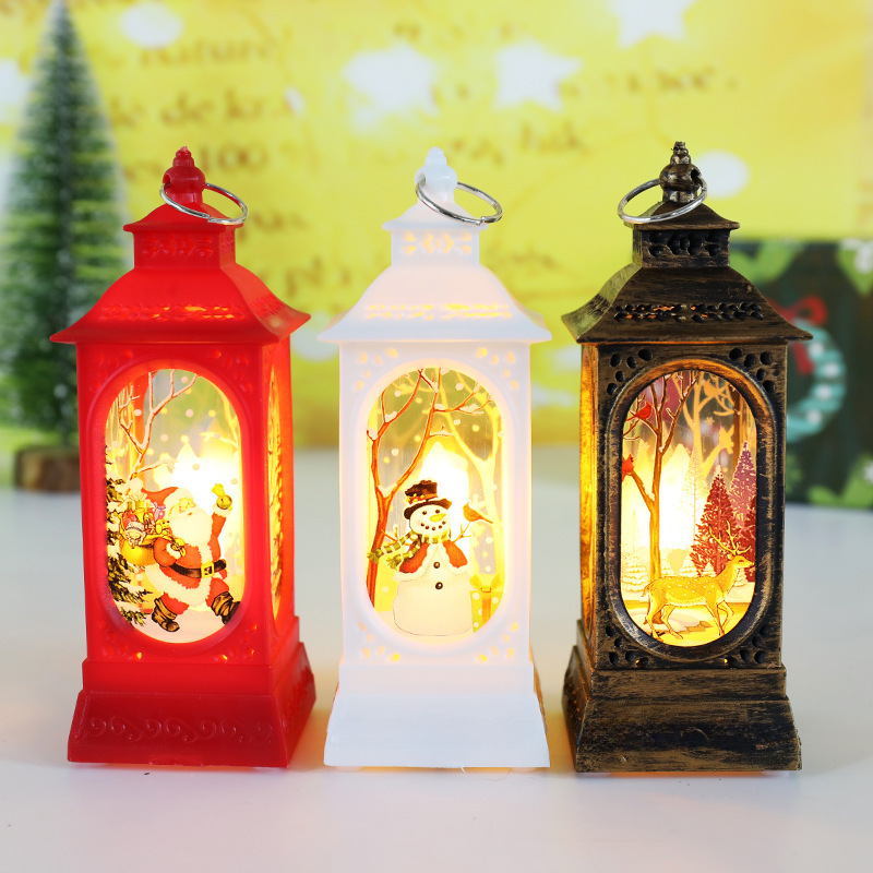 Christmas wind lamp Candlestick lamp night light for the elderly snowman decoration night light desktop ornaments Christmas decorations_voghion.com