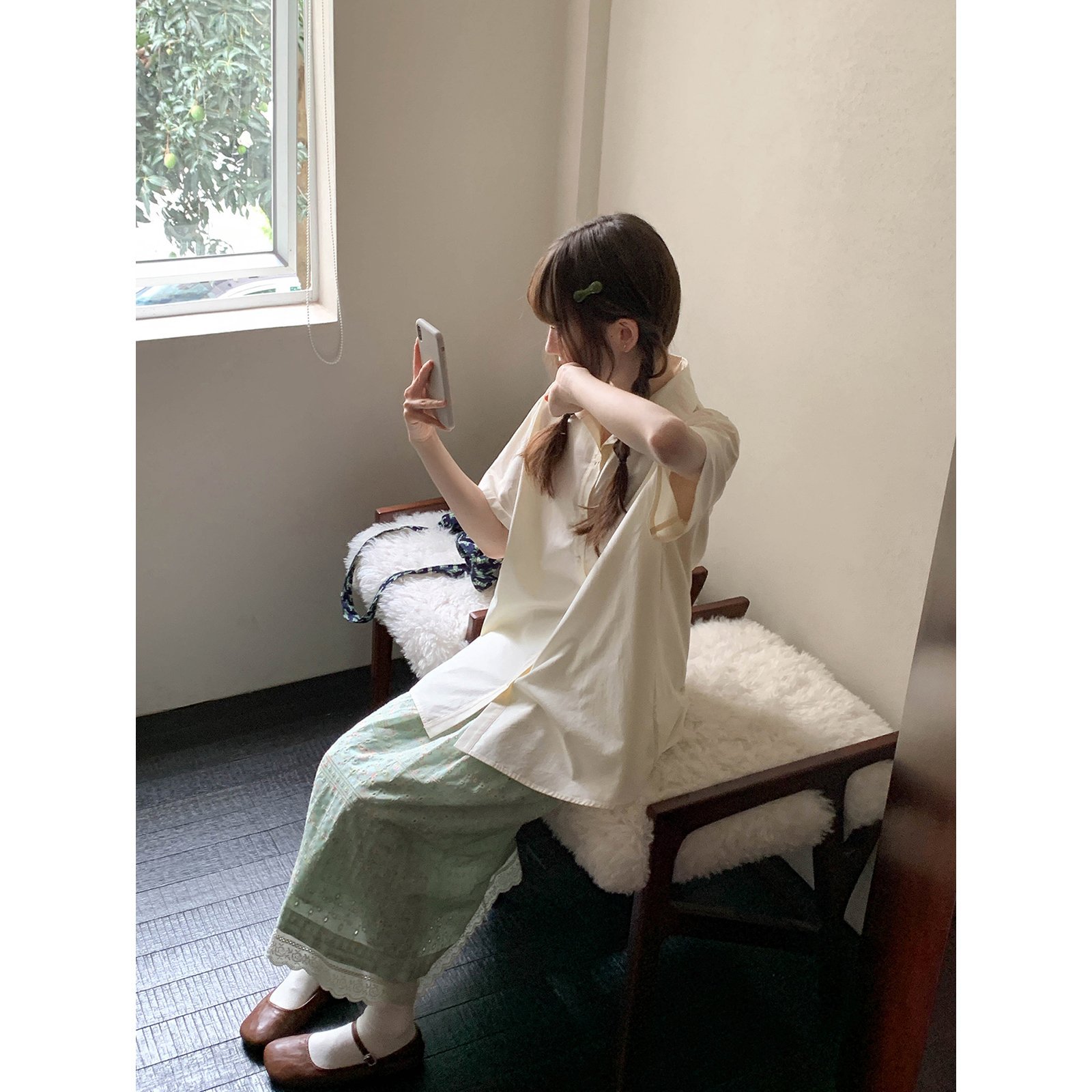 Hello Canon French Splicing Embroidered Floral Skirt Women's Summer New High-Waist Slim Design A-Line Long Skirt