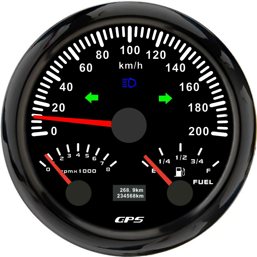 85mm указатель GPS скорость пробег спирометр уровня масла точка воды 0-120/200км/ч MPH Цвет Свет