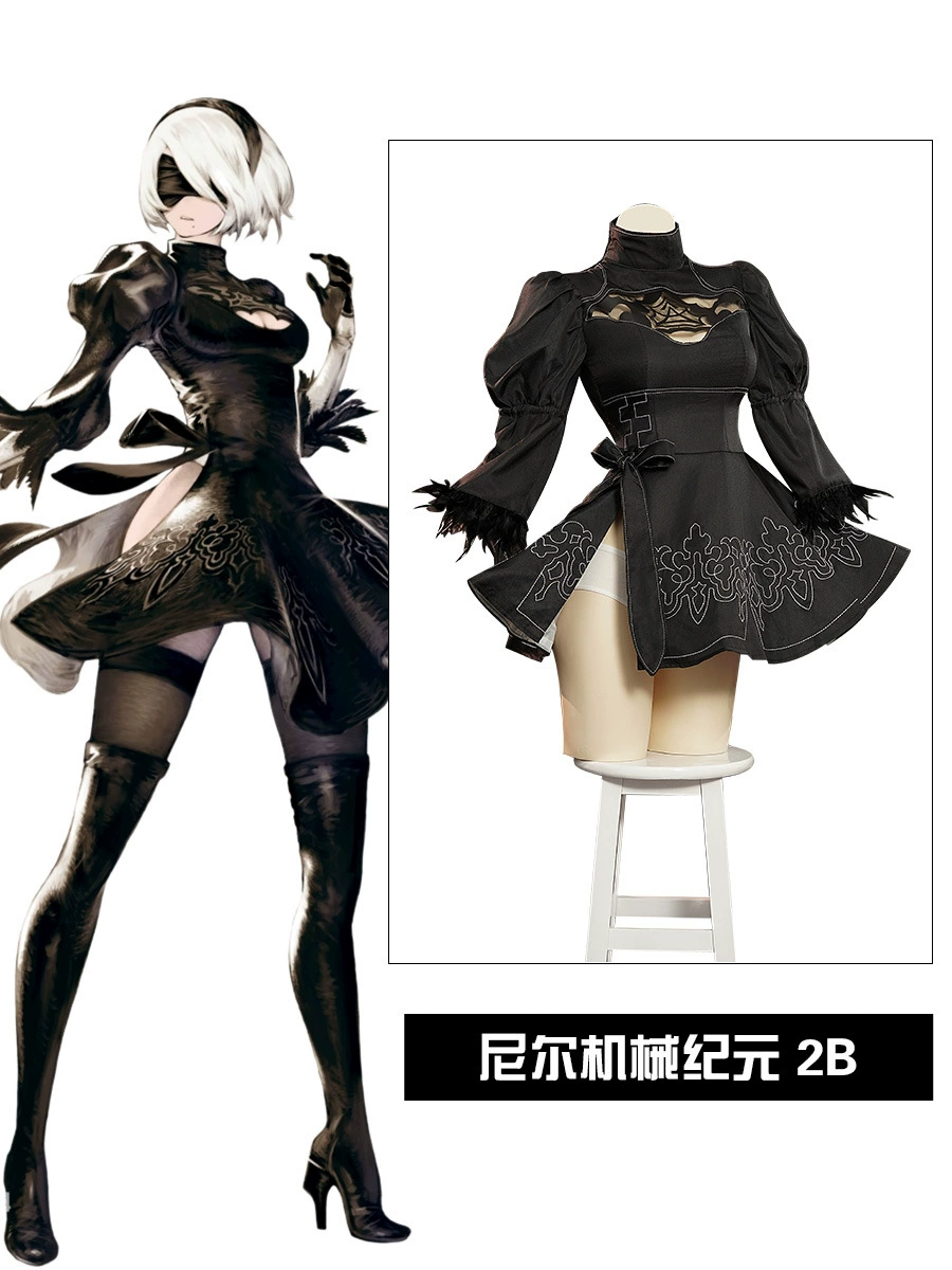 Костюм косплей (Neil) 2B из NieR:Automata, женское чёрное платье, разные размеры