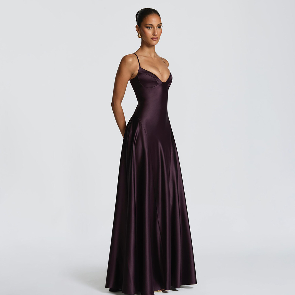 Amazon Europa y América ropa de mujer 2026 nuevo temperamento elegante temperamento de pecho bajo de alta sensación de cintura de cintura vestido de mujer image 2