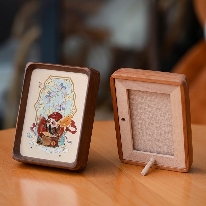 God of Wealth Office Desktop Decoration Painting Table Congratulations on Prosperity Creative Ornaments 2026 Solid Wood Small Photo Frame God of Wealth Office Desktop Decoration Painting Table Congratulations on Prosperity Creative Ornaments 2026 Solid Wood Small Photo Frame