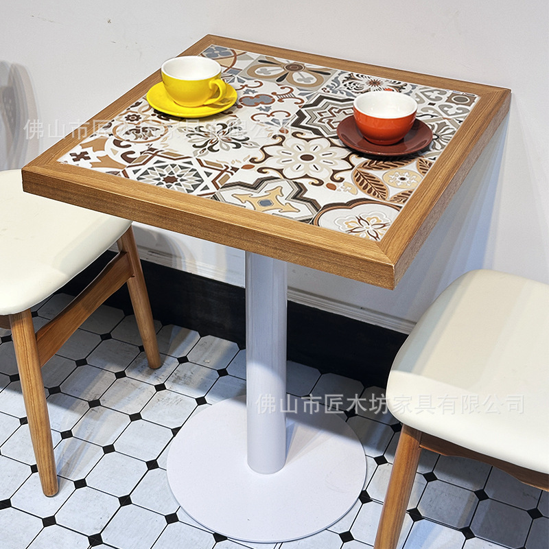 Restaurante occidental retro mesa y silla de caña combinación temática del sudeste asiático restaurante de té restaurante de catering combinación de mesa y silla comercial image 10