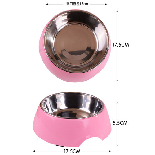 Factory direct sales cat food bowl stainless steel pet bowl cat supplies dog food bowl stainless steel cat bowl dog bowl