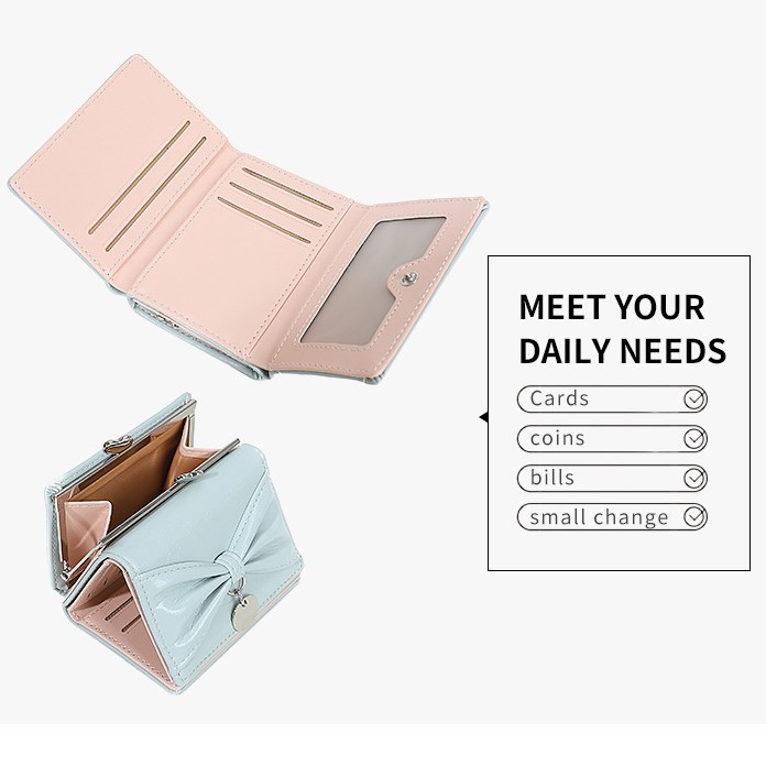 Sudeste asiático simple pu piel arco billetera cartera en una billetera de cambio transfronteriza billetera de dama estudiantes lindos