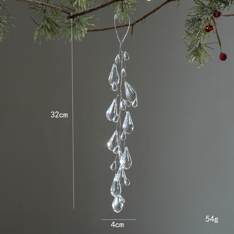 越境新品クリスマスツリー装飾雪花水滴ペンダントクリスマス透明アクリル雪花アクセサリーペンダント|undefined