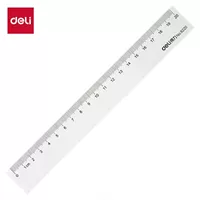 Transparent Ruler (Deli) 6220, 20 cm, Clear Plastic Student Stationery Straightedge