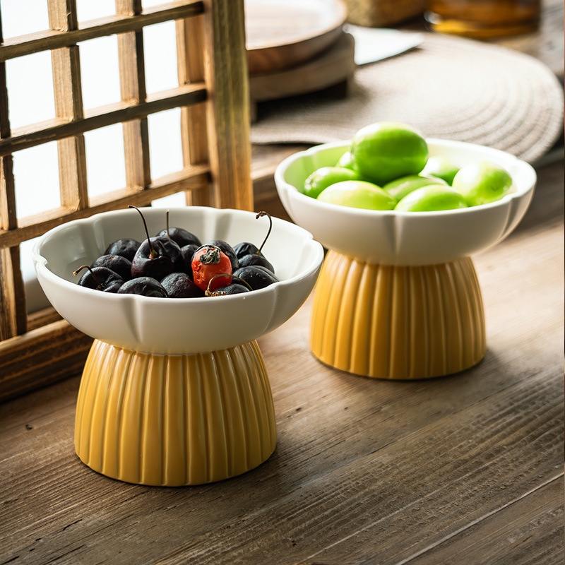 [Lleno de diseño] especial en forma de copa de aromaterapia bandeja de la joyería placa hogar de cerámica plato de fruta pastelería tazón ligeramente defecto