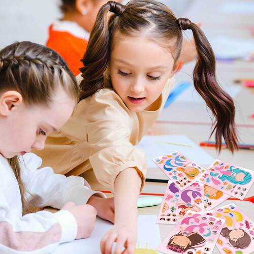 CM2302001 Cross-border children's mermaid princess DIY puzzle handbook puzzle cartoon stickers