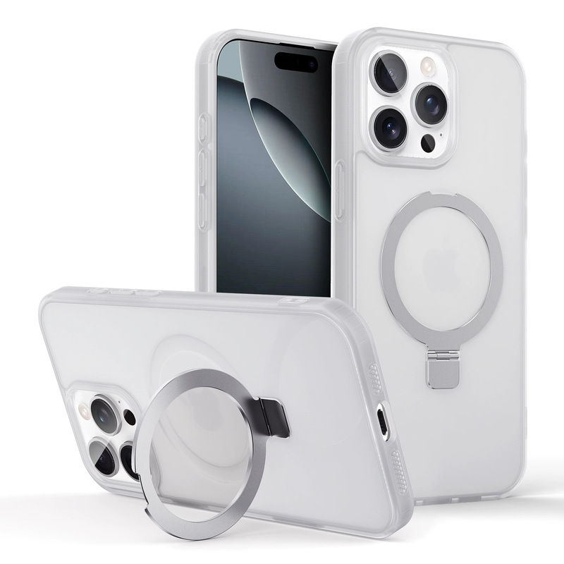 Apple 17ProMax用スマホケース、メタル製インビジブルスタンド、マグネット式iPhone16用マット肌触り保護ケース|undefined