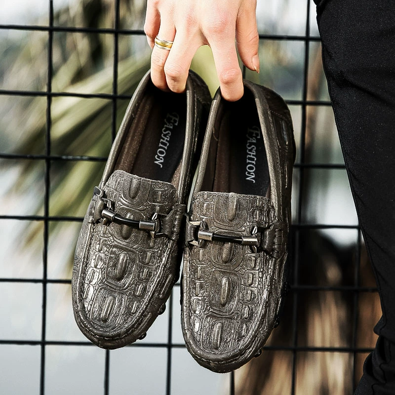 015-8 Мужская обувь Обувь-осьминог, обувь для водителя, однопедальная весенняя обувь на плоской подошве, повседневная обувь из воловьей кожи с низким верхом