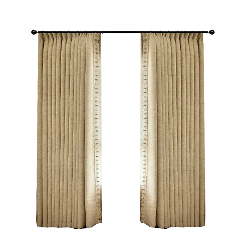 モーリスフラワーフレンチレトロシェニールカーテン リビングルーム 寝室 高級感 遮光カーテン生地 完成品