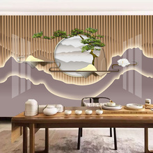 8D壁画竹木纤维电视背景墙集成板3D拼接客厅墙板护墙板高光画