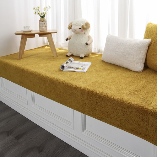Bay window mat window sill mat modern simple lamb velvet thickened plush mat autumn and winter non-slip balcony tatami cushion