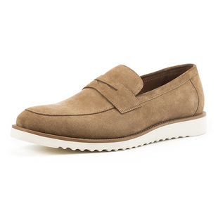 Guangzhou Loafers for Men, Suede Cowhide Comfortable Thick-Soled Slip-On Shoes, Men's Slip-On Suede Casual Shoes, Men's Flat Shoes