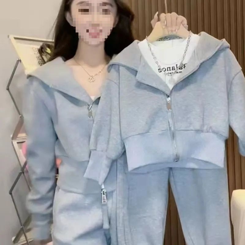 炸街亲子装母女装春秋装洋气休闲运动套装长袖连帽卫衣裤子两件套