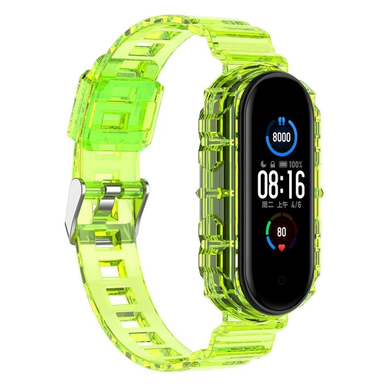 Xinyuan Shuntong подходит для прозрачных часов Mi Band 765/43/NFC Glacier со встроенным ремешком из желе из ТПУ