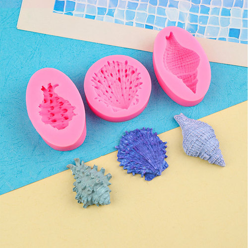 Ocean Series Pearl Sea Snail Shell Sea Shell Silicone Mold Ocean Creatures Fondant Baking Mold Factory Direct Sale
