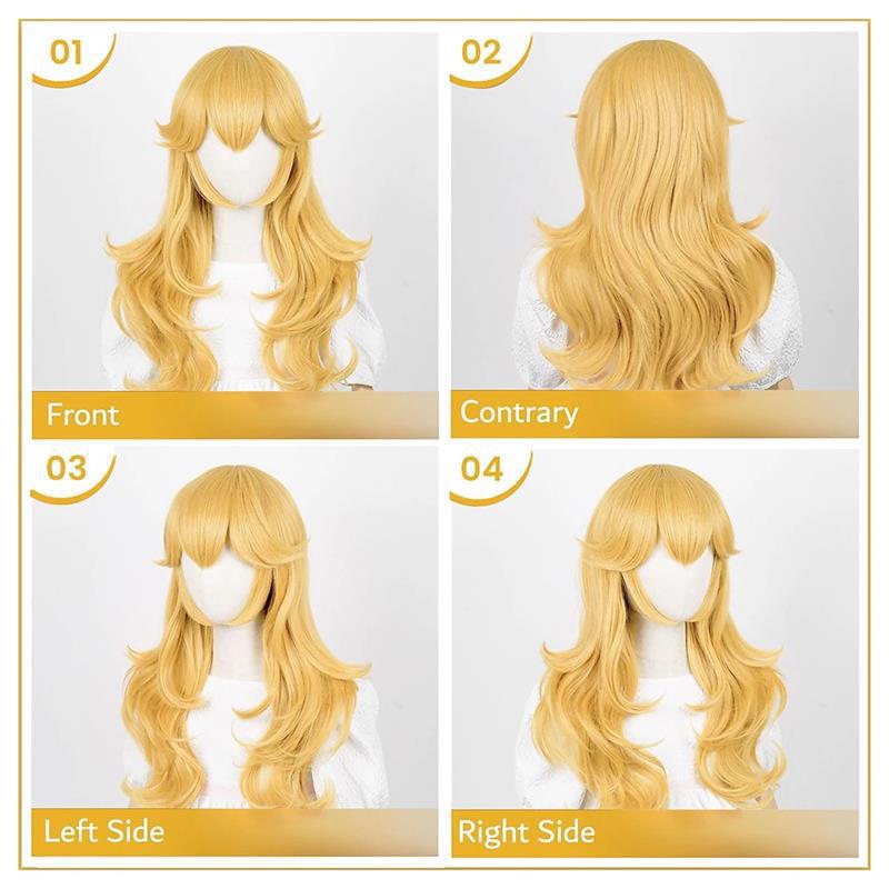 Vietnam comercio spot Mario Princess Cosplay peluca amarillo con el cabello largo coronado tocado image 2