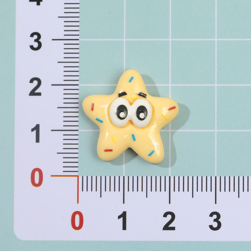 Macaron color estrella de cinco puntas accesorios de resina DIY pegamento crema horquilla accesorios para el cabello teléfono móvil Shell material hecho a mano al por mayor
