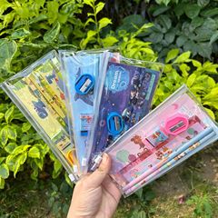 8016 Children's Day mini stationery gift box set student small gift pencil doll set pencil bag pvc nine-piece set