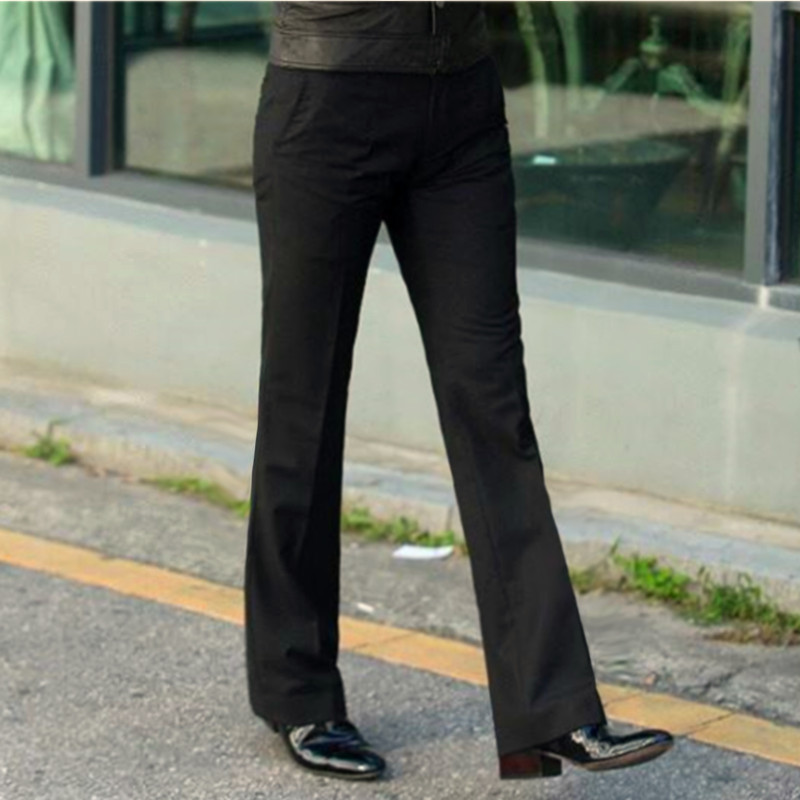 Pantalones acampanados de los hombres pantalones de traje de moda casual sin planchar drapeado traje de pierna ancha suelta pantalones de los hombres pantalones de pierna grande entrega de una sola pieza