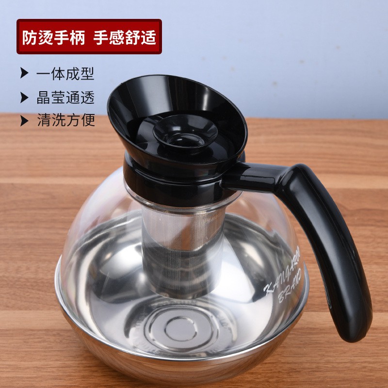 38美式玻璃咖啡壶耐热家用煮茶冲茶器保温炉专用壶1.8电磁炉可