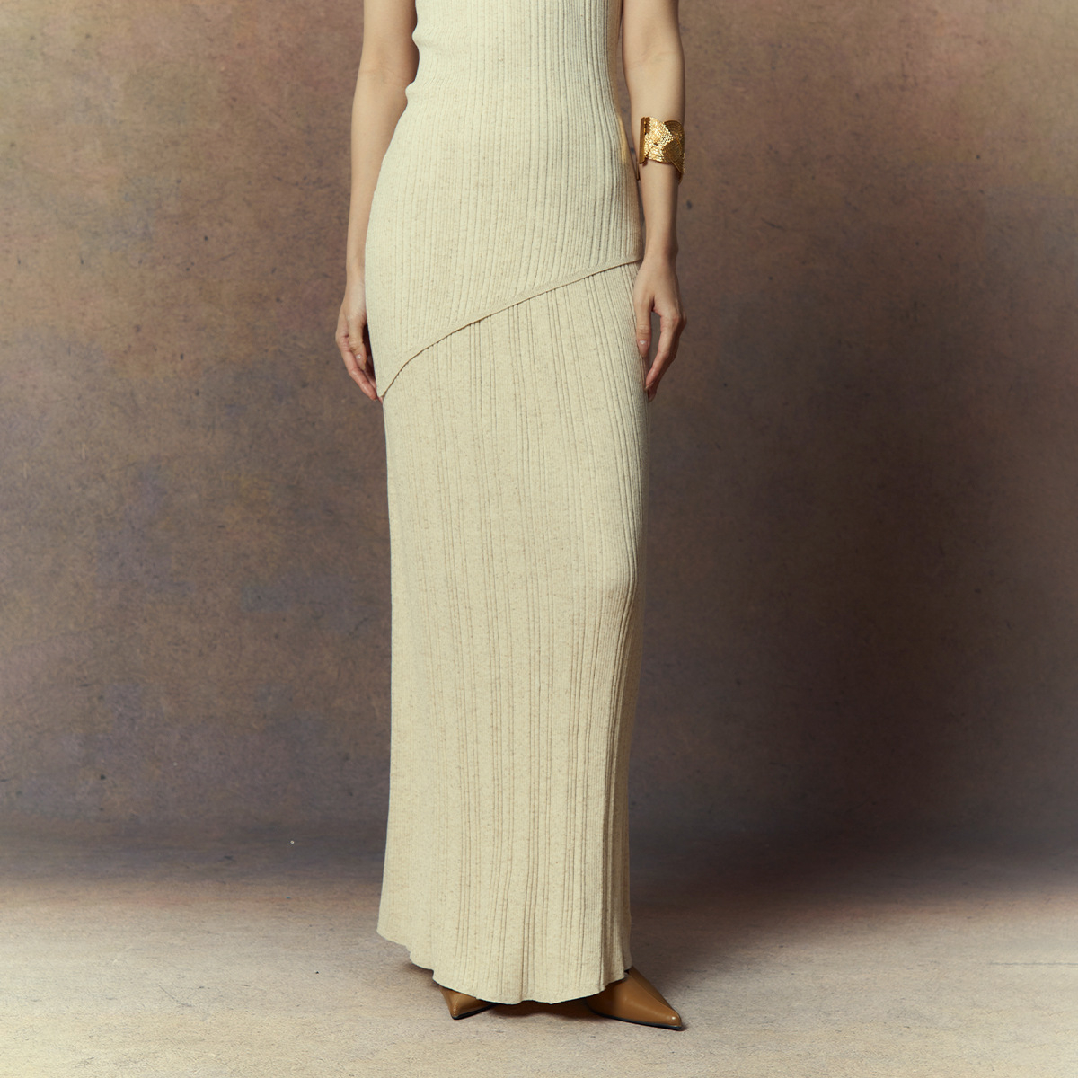 Guangzhou Shisanxing White Run Deng Spring Women's Tencel Linen Minimalist High-Waisted Long Skirt (Pre-Sale)