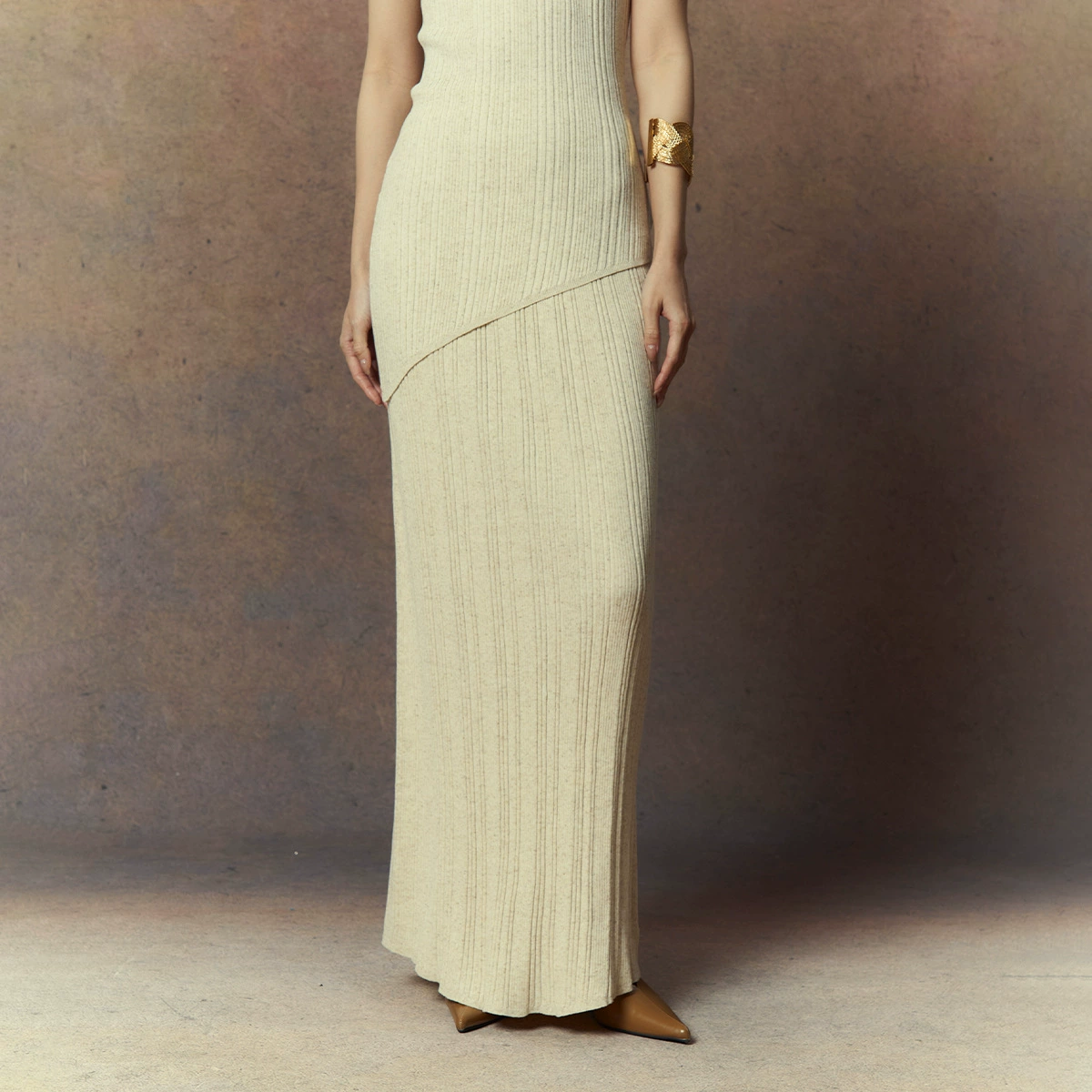 UMA БЕЛАЯ Гуанчжоу, тринадцать элементов, новинка лета 2023, женская льняная минималистичная длинная юбка из тенселя