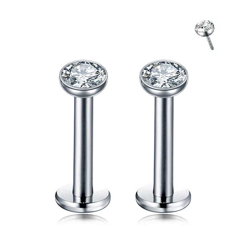 G23 Titanium Insert Bowl Earrings, Bone Anchor Piercing Nose Stud, Needle Lip Stud, Titanium Alloy Jewelry