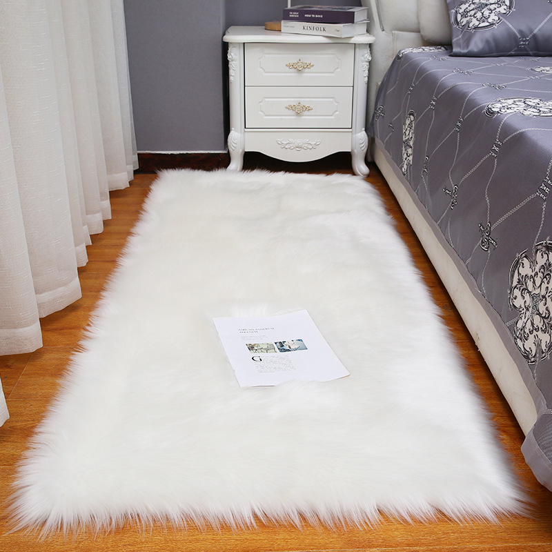 Cross-Border Hot Selling Xiyin Plush Carpet Bedside Blanket Bedroom Living Room Bay Window Mat Thickened Imitation Wool Home Carpet