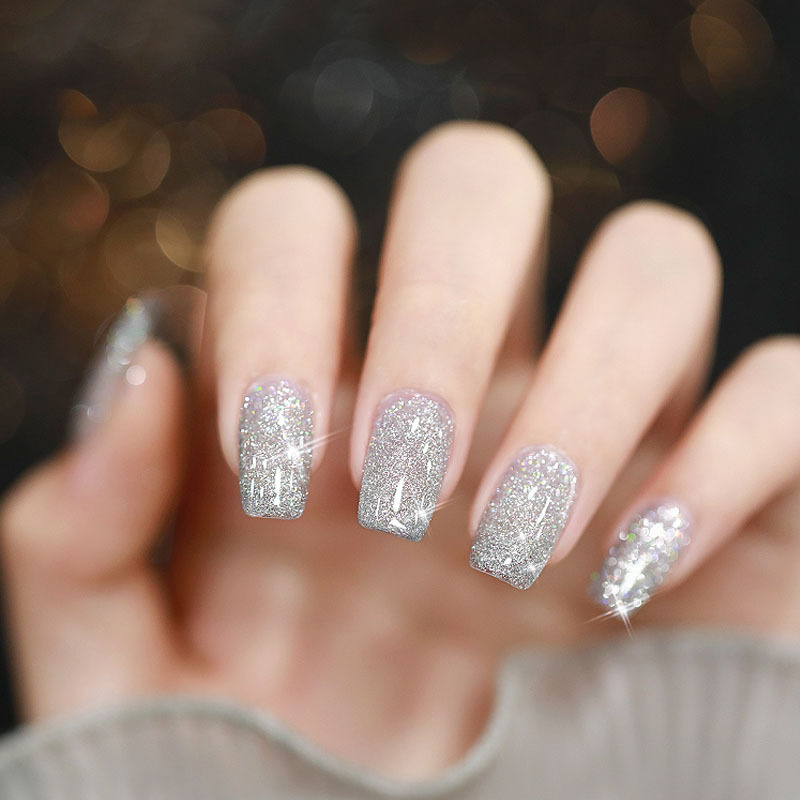 KaSi Diamond Nail Polish pegamento 2021 invierno Nueva celebridad de Internet esmalte de uñas polvo de discoteca Super Flash reflectante cristal diamante flash pegamento