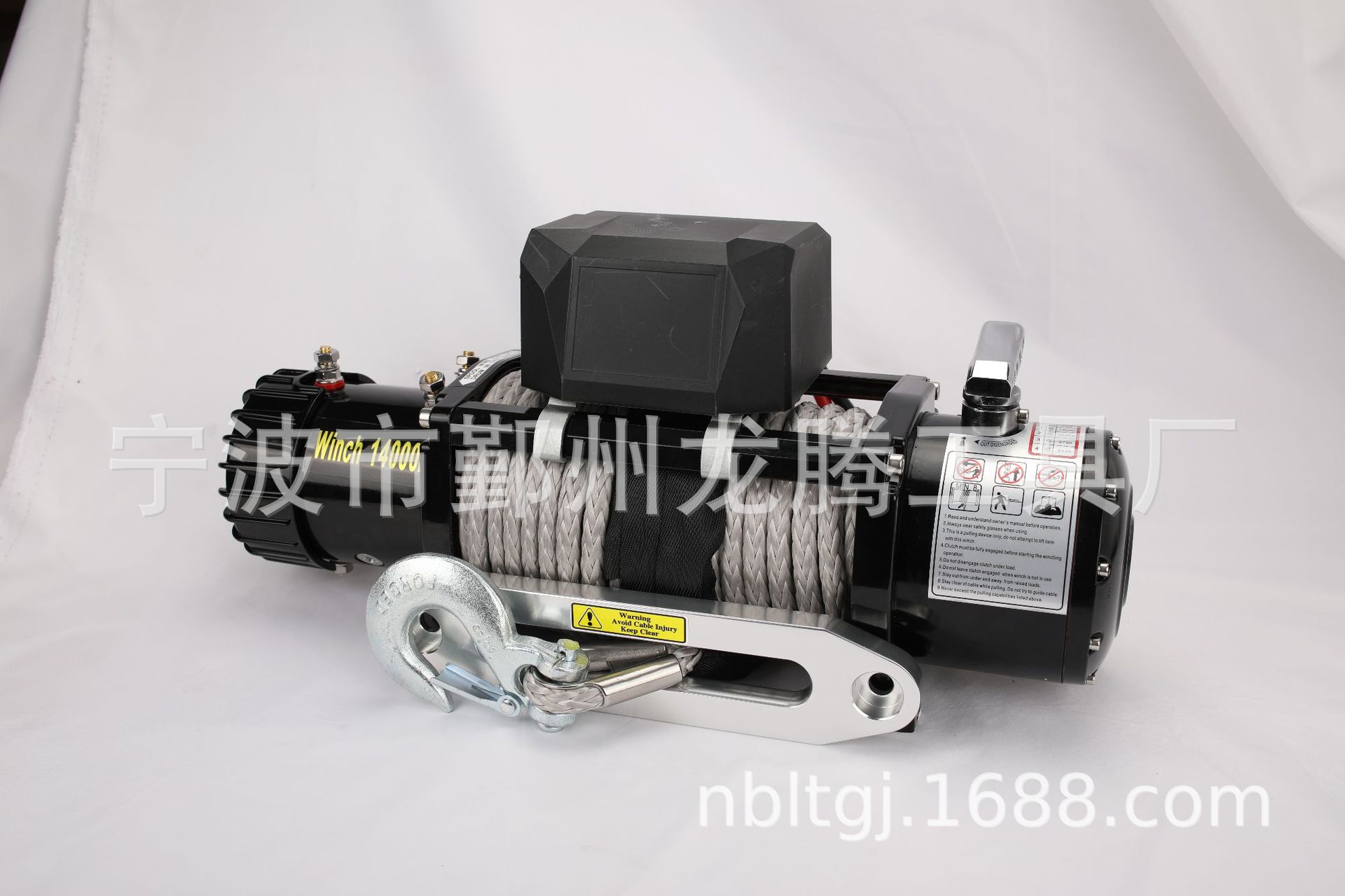 Direct from the factory: 14000lb car winch, 12V, essential for off-road adventures, with nylon rope, for vehicle towing
