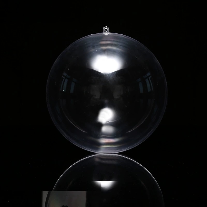 acrylic transparent ornament ball, split fillable, for Christmas and window displays, 4–20 cm