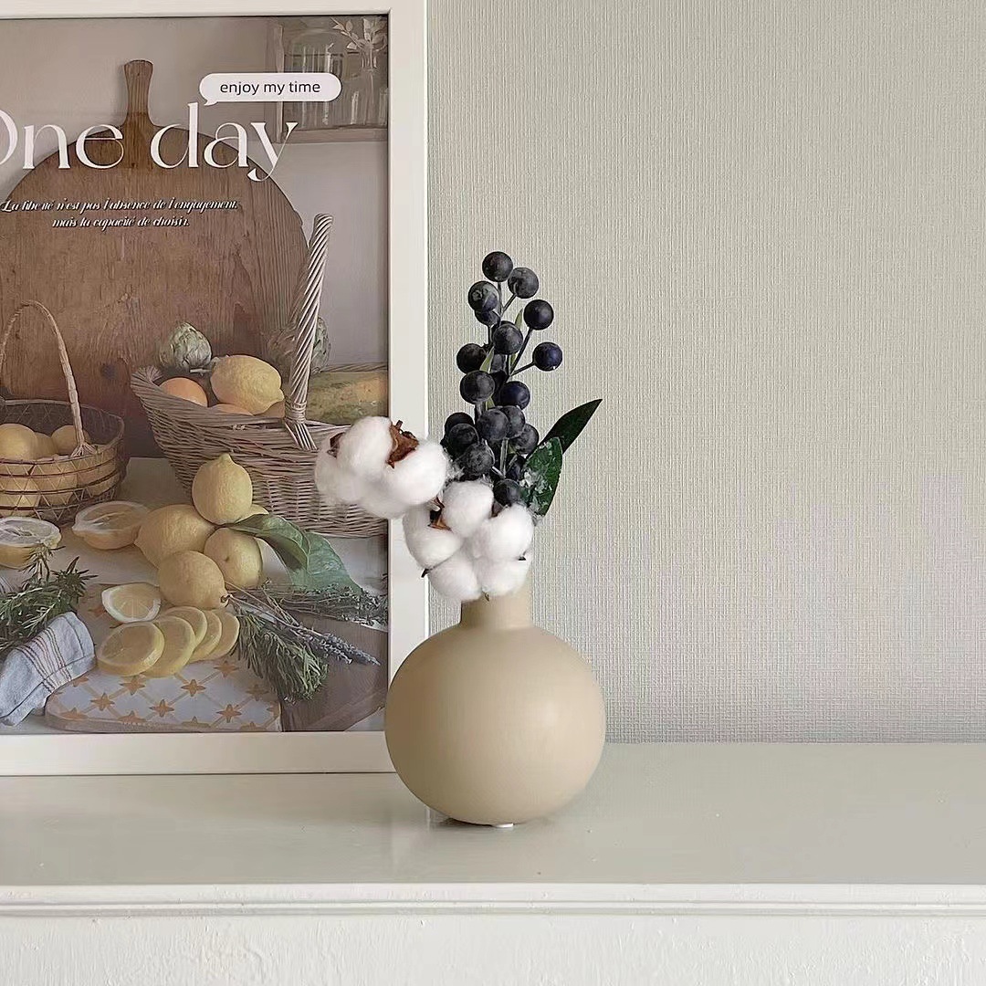 Vaso de cerámica de viento tranquilo flor seca flor de sala de estar decoración decorativa decoración de la mesa de comedor floral