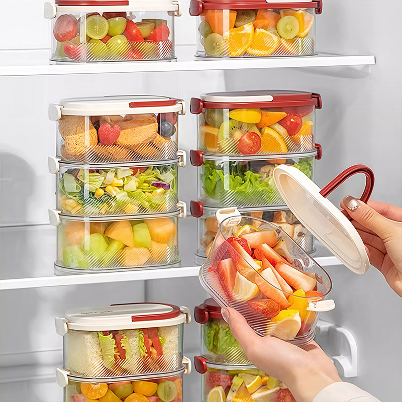 キッチン積み重ね可能な収納ボックス大容量ドライフルーツスパイスフルーツ冷蔵庫野菜食品収納ボックス|undefined