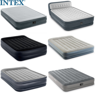 Original genuine goods INTEX Inflatable Mattress with Strap Pillow Double Double Layer Air Cushion Thickened Large Built-in Electric Pump