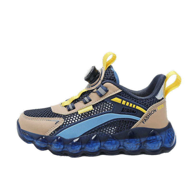 Calzado deportivo para niños Primavera nuevo estilo transpirable de una sola red zapatos para correr para niños y niñas Zapatos para niños de moda con cojín de aire de suela suave para niños