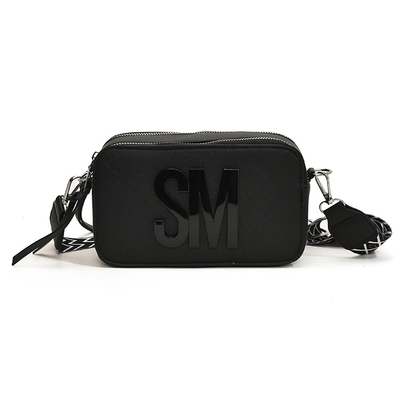 Personalidad de moda moda moda bolsa de mujer casual versátil nicho letras pequeñas bolsas cuadradas correa de hombro ancha popular mochila de hombro