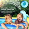 厂家定制 亚马逊海豚充气喷水水池 儿童幼儿男孩女孩夏季泳池玩具|ms