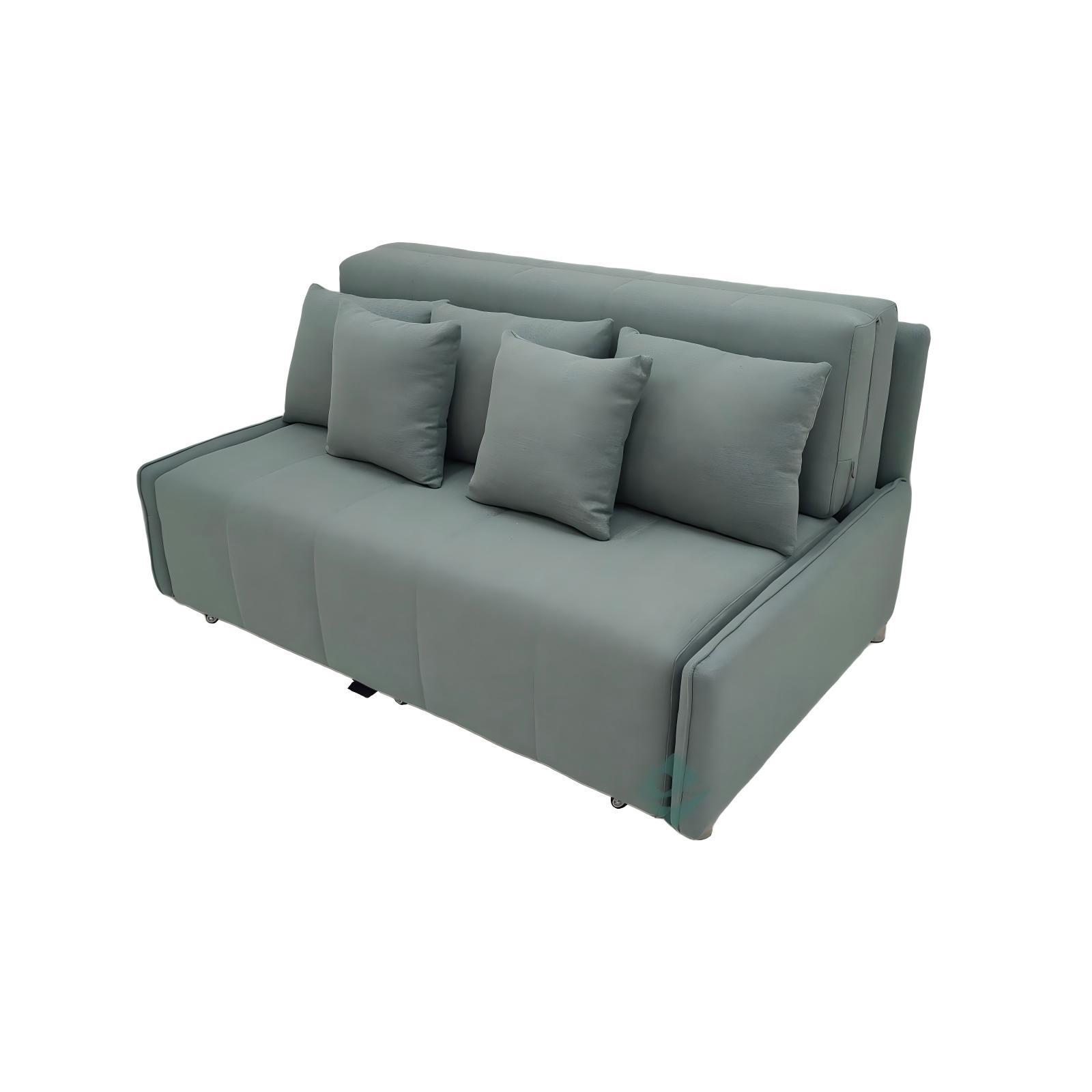 Sofá multifuncional gris oscuro pequeño tipo cama de algodón lino sin reposabrazos sofá de doble uso de la sala de estar