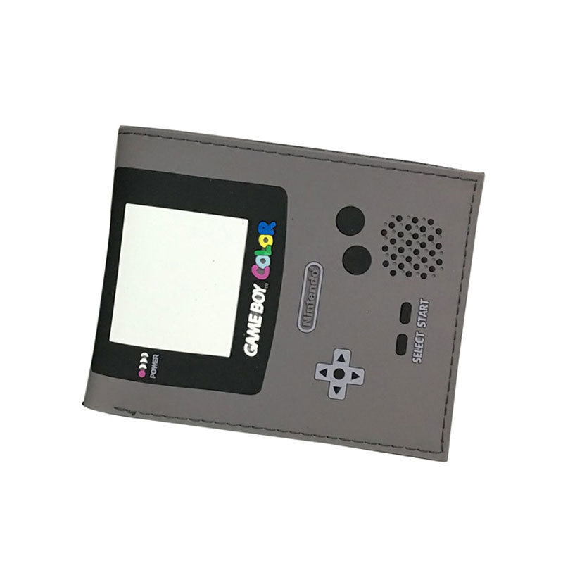 Cartera PSP, botón de control de patrón de mango de juegos, cartera corta de dos plegas, cartera PU juvenil