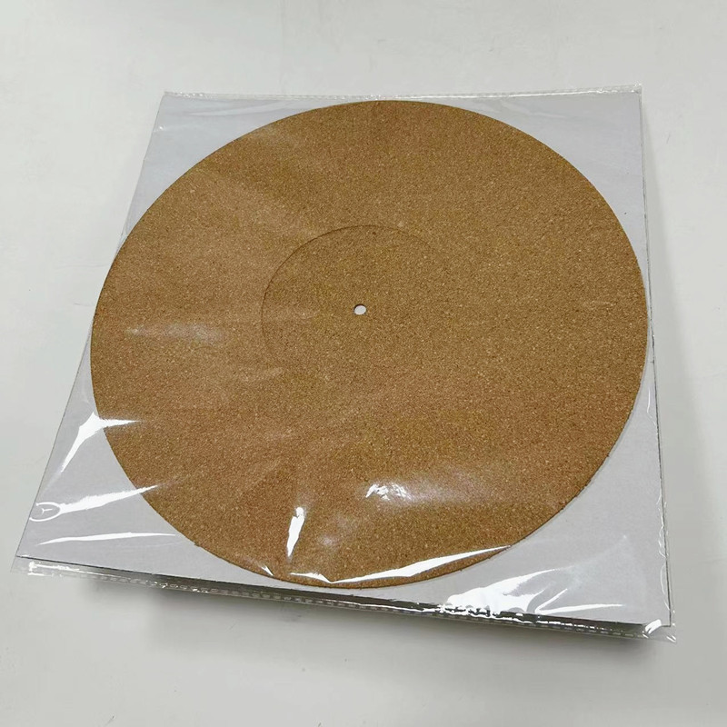Almohadilla de disco de corcho, fonógrafo cóncavo, disco giratorio de vinilo, logotipo imprimible, almohadilla de disco de corcho antiestática y antideslizante