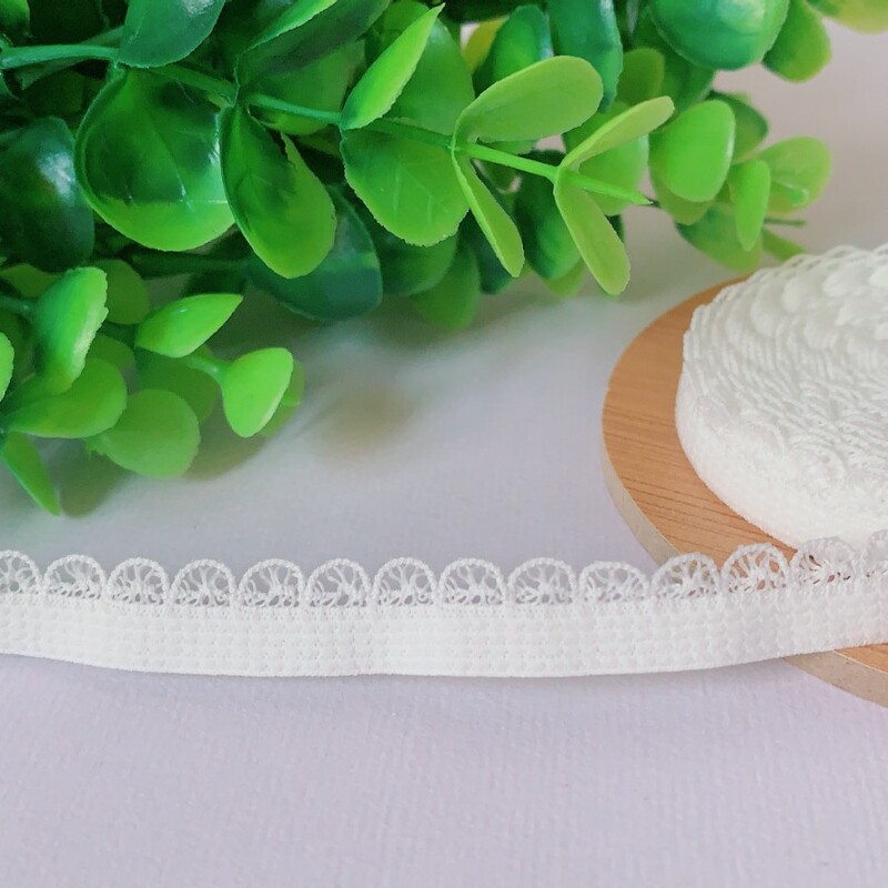Factory Direct Sale 1.2cm Fish Silk Henna White in Stock Children's Underwear Elastic Hollow Fish Silk Strap