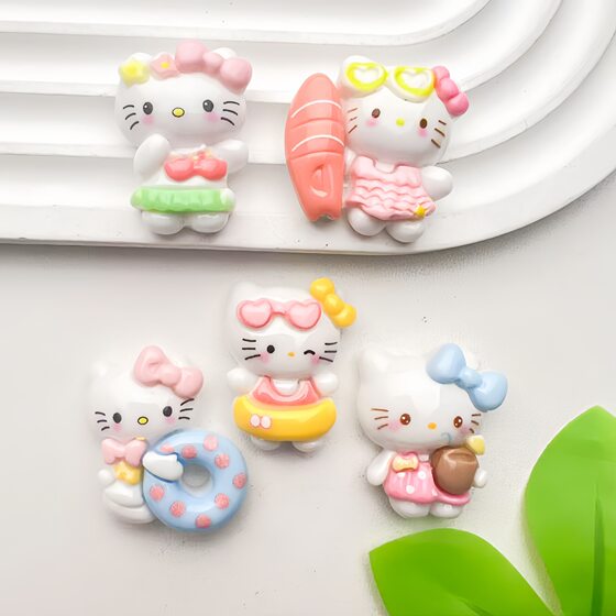 Cartoon Cat DIY Resin Accessories Handmade Hairpin Beaded Pen Mobile Phone Case Jewelry Material Cute Kt Cat Accessories