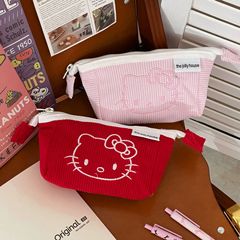高颜値かわいい少女筆袋insコーデュロイ大容量文房具ケース学生デスクトップ文房具収納袋女