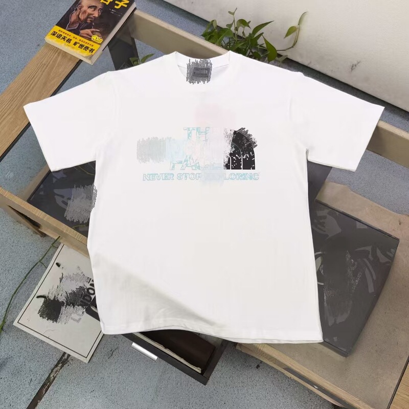 Classic gradient color logo print The North Face foreign trade fashion versatile T-shirt Classic gradient color logo print The North Face foreign trade fashion versatile T-shirt