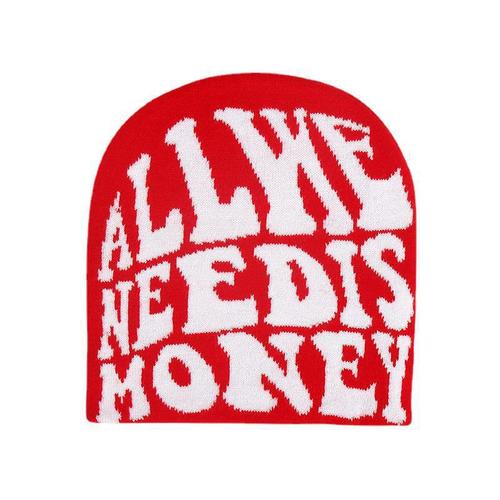 Lace-up Knitted Hat, Source Factory Embroidered Woolen Hat, Western European Fashion Hooded Hat, Letter Style Hat