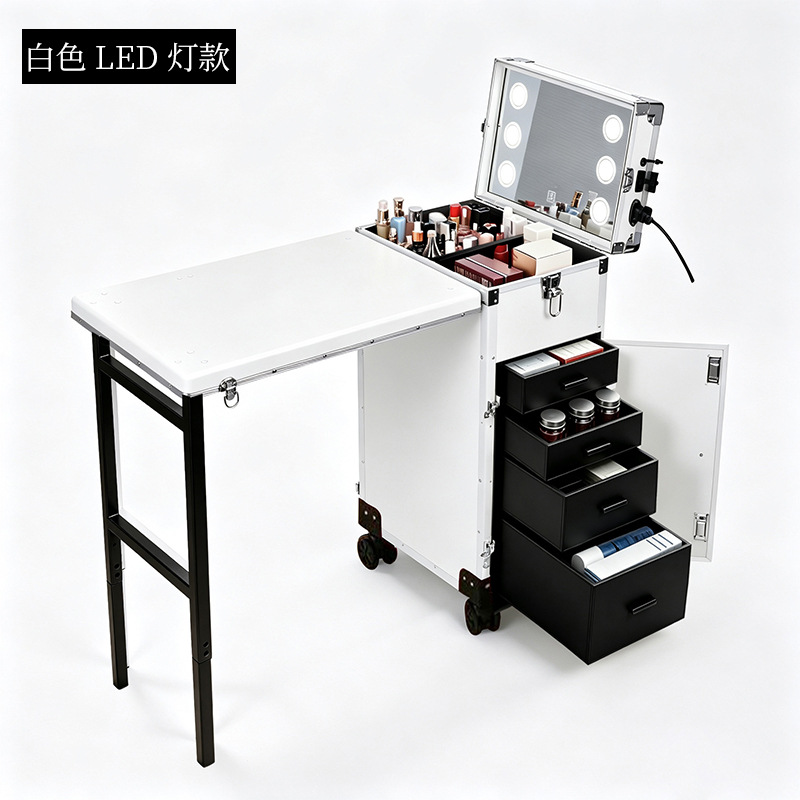 Caja de maquillaje de gran capacidad, multifuncional, ideal para cosméticos y manicura, calidad premium